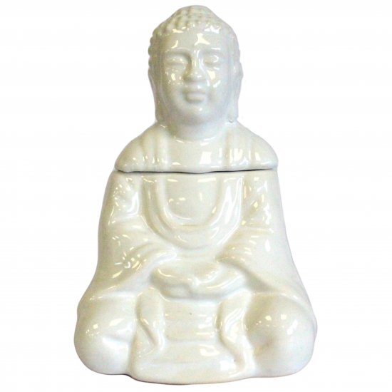 (image for) Sitting Buddha Oil Burner - White