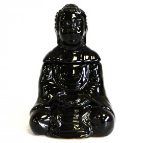 Sitting Buddha Oil Burner - Black Sitting Buddha Oil Burner - Black