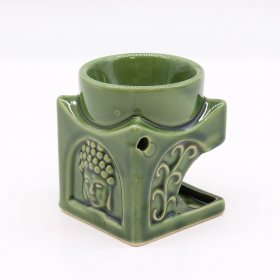 Square Buddha Burner - Dark Jade Square Buddha Burner - Dark Jade