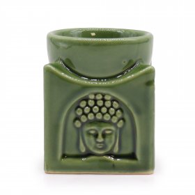 Square Buddha Burner - Dark Jade Square Buddha Burner - Dark Jade