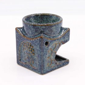 Square Buddha Burner - Dusty Blue Square Buddha Burner - Dusty Blue