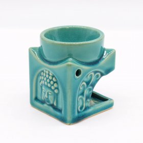 Square Buddha Burner - Soft Turquoise Square Buddha Burner - Soft Turquoise