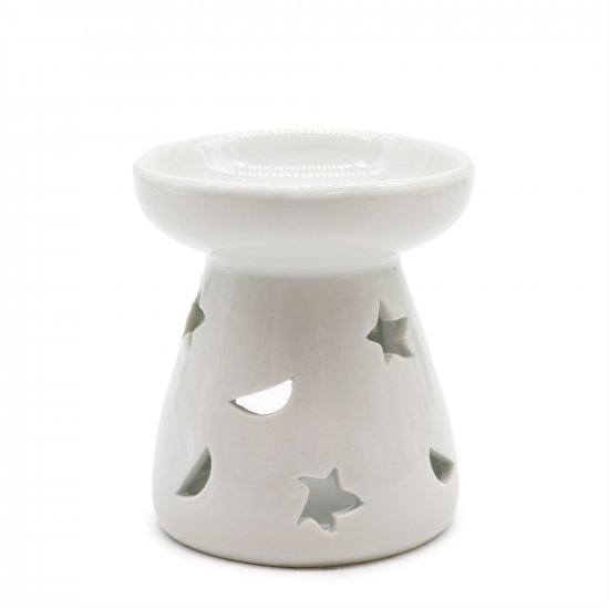 (image for) Sm Classic White Oil Burner - Moon & Star