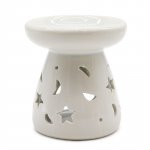 (image for) Lrg Classic White Oil Burner - Moon & Star