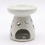 (image for) Lrg Classic White Oil Burner - Moon & Star