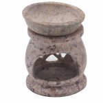 (image for) Small Soapstone Oil Burner 8cm - Three Moon Pentagon