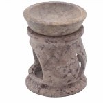 (image for) Small Soapstone Oil Burner 8cm - Three Moon Pentagon