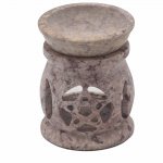 (image for) Small Soapstone Oil Burner 8cm - Three Moon Pentagon