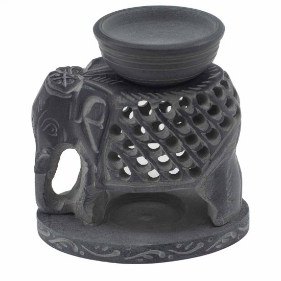 (image for) Soapstone Oil Burner 10.5cm - Standing Elephant