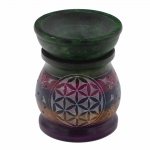 (image for) Soapstone Oil Burner 10cm - Flower of Life - Five Colours
