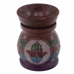 (image for) Soapstone Oil Burner 10cm - Hamsa - Five Colours