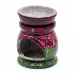 (image for) Small Coloured Soapstone Oil Burner 8cm - Om & Elephant