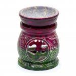 (image for) Small Coloured Soapstone Oil Burner 8cm - Om & Elephant