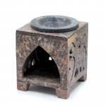 (image for) Square Soapstone Oil Burner 10x7.5cm - Elephant