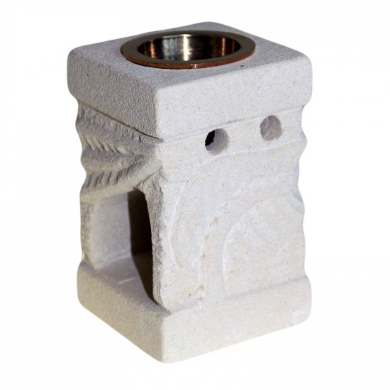 (image for) Stone Oil Burner - Carved Leaf