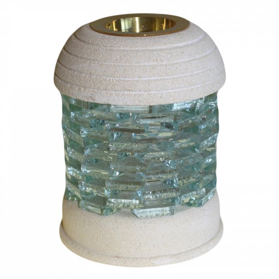 (image for) Stone Oil Burner - Round Glass Brick