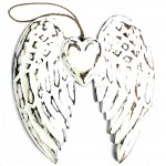 (image for) Hand Crafted Double Angel Wing & Heart - 24cm