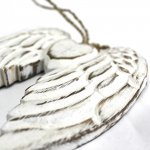 (image for) Hand Crafted Double Angel Wing & Heart - 24cm