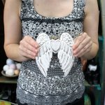 (image for) Hand Crafted Small Double Angel Wing & Heart - 15cm