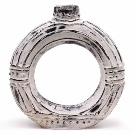 Round Donut Shaped Vase - Cream 30cm Round Donut Shaped Vase - Cream 30cm