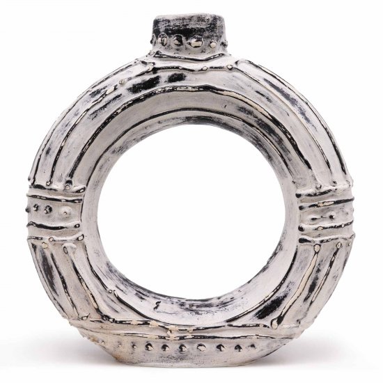 (image for) Round Donut Shaped Vase - Cream 30cm