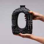 (image for) Oval Donut Shaped Vase - Chocolate 23cm