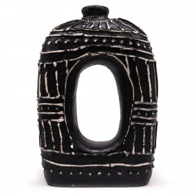 Oval Donut Shaped Vase - Chocolate 30cm Oval Donut Shaped Vase - Chocolate 30cm