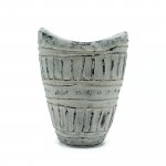 (image for) Wide Neck Shaped Vase - Cream 22cm