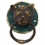 (image for) Brass Door Knocker - Cats Head