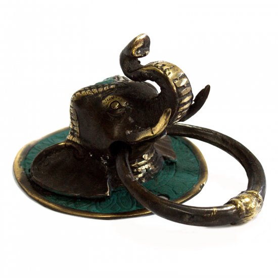 (image for) Brass Door Knocker - Elephants Head