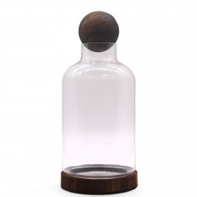 Large Ball Top Terrarium on Dark Tung Wood Large Ball Top Terrarium on Dark Tung Wood