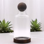 (image for) Large Ball Top Terrarium on Dark Tung Wood
