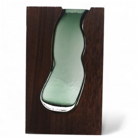 Lrg Glass Vase/Terrarium inside Dark Tung Wood Lrg Glass Vase/Terrarium inside Dark Tung Wood