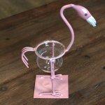(image for) Hydroponic Home Décor - Pink Metal Flamingo Des 2