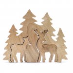 (image for) Lost in the Forrest - Two Dear in the Forrest 3D Wooden Decoration - 18x23cm