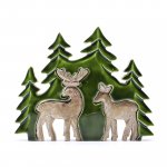 (image for) Lost in the Forrest - Two Dear in the Forrest 3D Wooden Decoration - 18x23cm