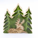 (image for) Lost in the Forrest - Stag in the Forrest 3D Wooden Decoration - 23x20cm