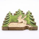 (image for) Lost in the Forrest - Stag in the Forrest 3D Wooden Decoration - 23x20cm