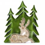 (image for) Lost in the Forrest - Stag in the Forrest 3D Wooden Decoration - 23x20cm
