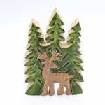 (image for) Lost in the Forrest - Stag in the Forrest 3D Wooden Decoration - 25x15cm