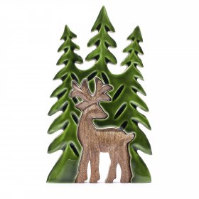 Lost in the Forrest - Stag in the Forrest 3D Wooden Decoration - 25x15cm