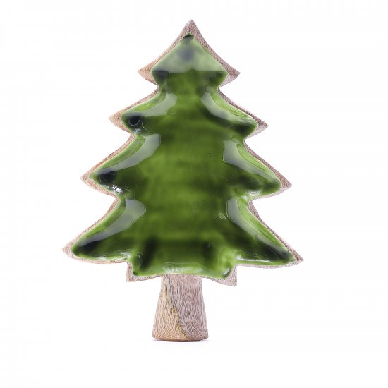 (image for) Lost in the Forrest - Enamel Tree Wooden Bowl - 25x19cm