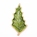 (image for) Lost in the Forrest - Enamel Leaf Wooden Bowl - 33x17cm