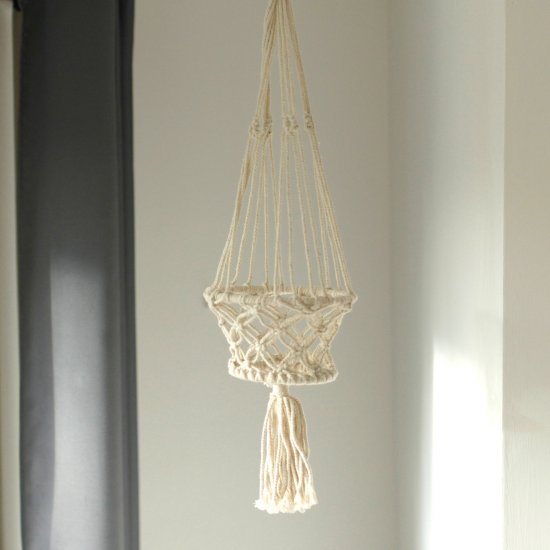 (image for) Macrame Pot Holder - Single Small Pot