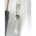 (image for) Macrame Pot Holder - Long With Ratten Hoop