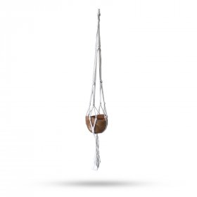 Macrame Pot Holder Classic - Natural Med Pot