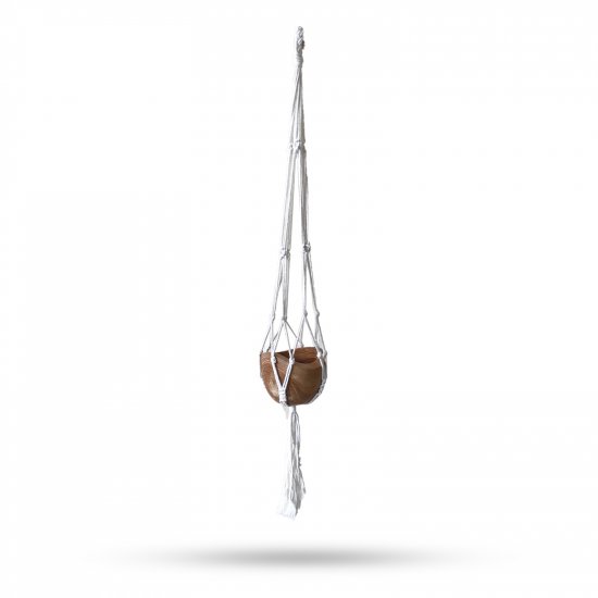 (image for) Macrame Pot Holder Classic - Natural Med Pot