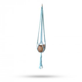 Macrame Pot Holder Classic - Powder Blue Med Pot