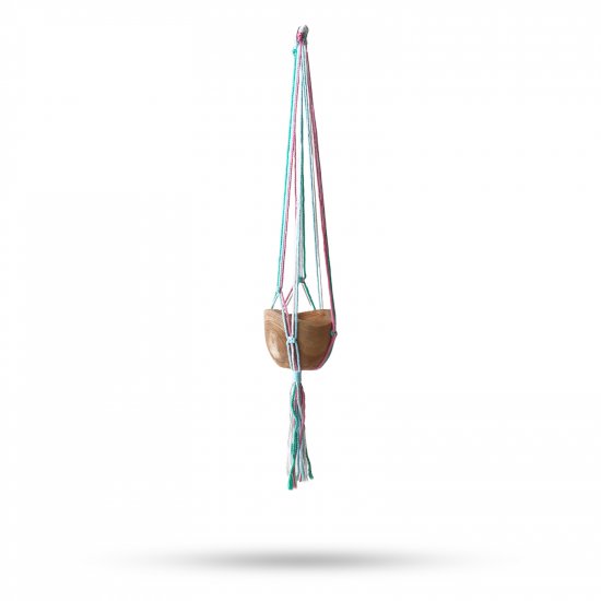 (image for) Macrame Pot Holder Classic - Pastal Tones Terrace Med Pot