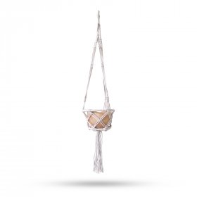 Macrame Hooped Pot Holder Small - Natural - 16cm Hoop